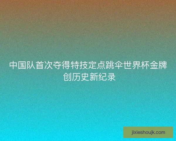 中国队首次夺得特技定点跳伞世界杯金牌 创历史新纪录